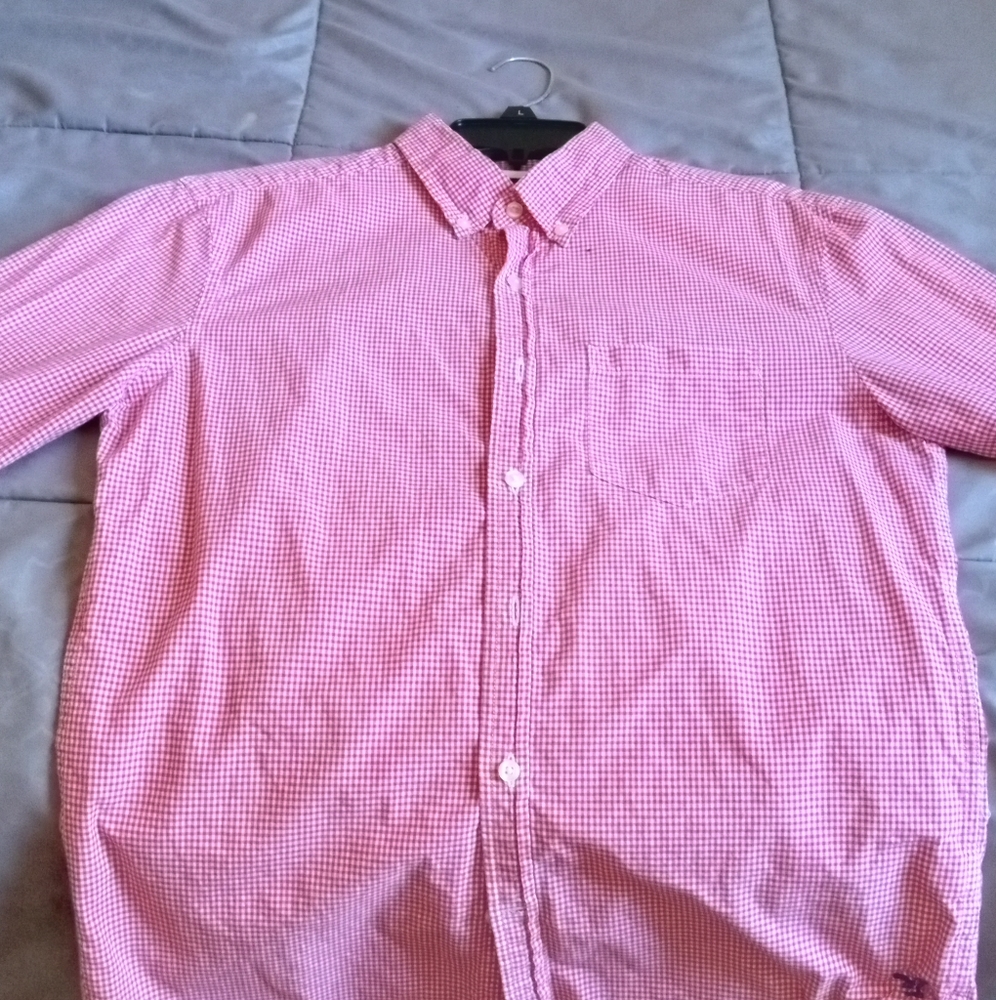 American Eagle Outfitters, pink, reddish, men long sleeve flannel size S/P